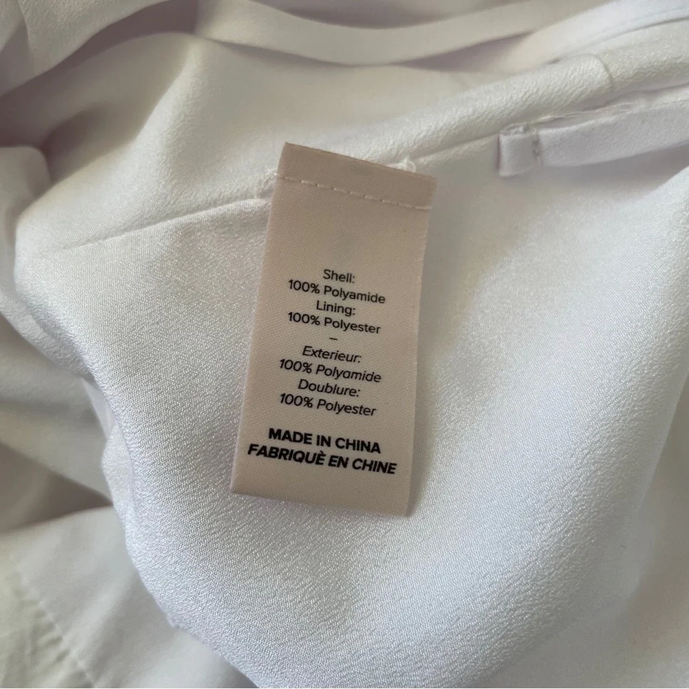 cinq a sept White High-Low Ruffled Strap Dress